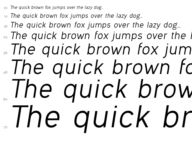 Ogonek Unicase font waterfall